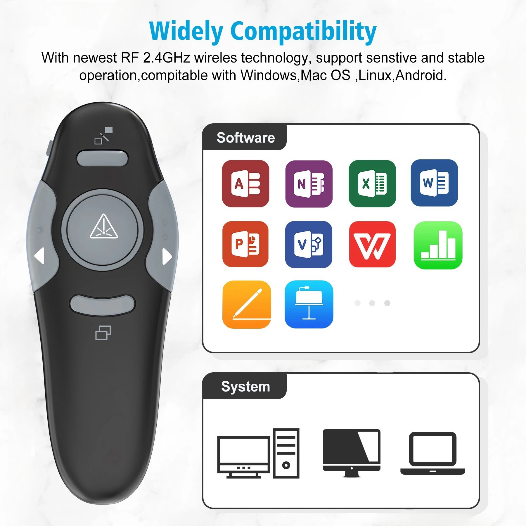 Wireless 2.4G Air Mouse Wirele - Laser Pointer Presenter 评论和价格